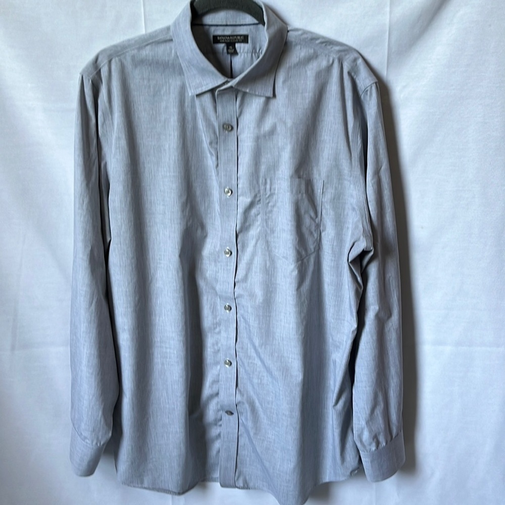 Banana Republic Classic Fit Shirt Gray Blue XL